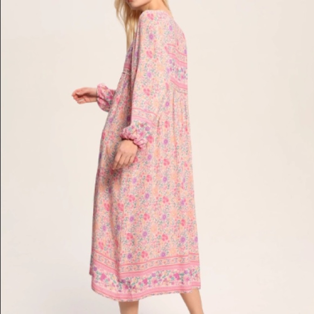 Floral Maxi DRESS Pink Gown NEW - Picture 5 of 8